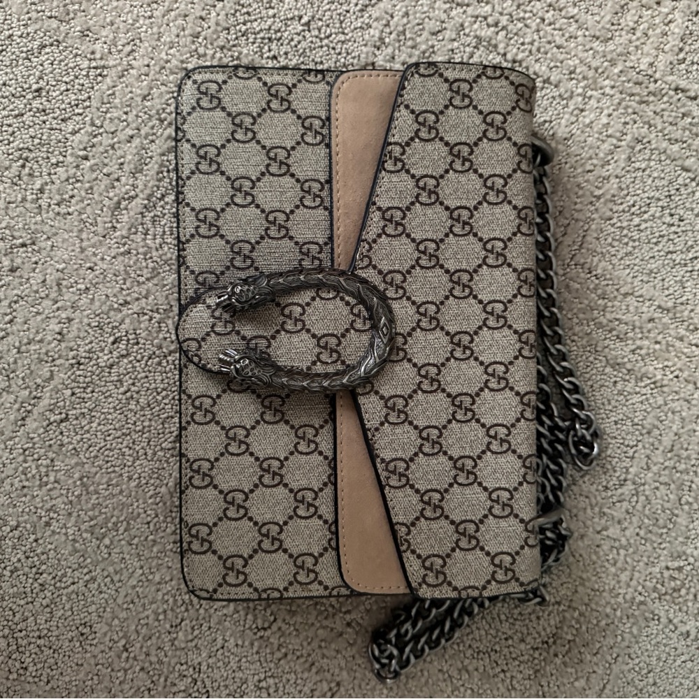 Fucci Cream and Brown Shoulder Bag